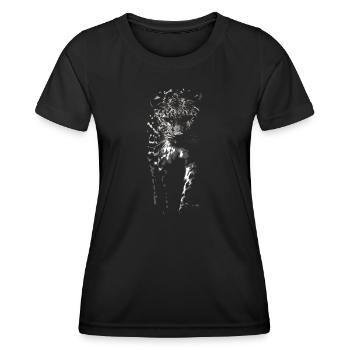 Schneeleopard - Frauen Funktions-T-Shirt - Schwarz - Vorne - AI Model Female 172 light (172cm)