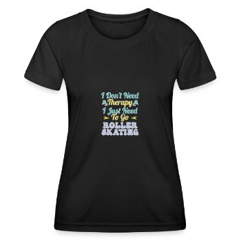 Roller Skating Inline Skating Inline Skates - Women's Functional T-Shirt - black - Front - AI Model Female 172 light (172cm)