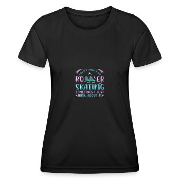 Roller Skating Inline Skating Inline Skates - Women's Functional T-Shirt - black - Front - AI Model Female 172 light (172cm)