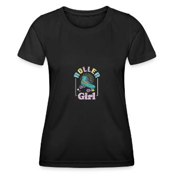 Roller Skating Inline Skating Inline Skates - Women's Functional T-Shirt - black - Front - AI Model Female 172 light (172cm)
