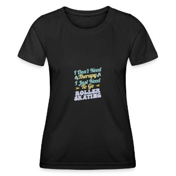 Roller Skating Inline Skating Inline Skates - Women's Functional T-Shirt - black - Front - AI Model Female 172 light (172cm)