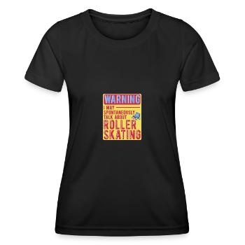 Roller Skating Inline Skating Inline Skates - Women's Functional T-Shirt - black - Front - AI Model Female 172 light (172cm)