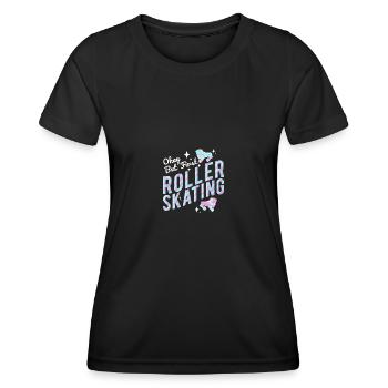 Roller Skating Inline Skating Inline Skates - Women's Functional T-Shirt - black - Front - AI Model Female 172 light (172cm)