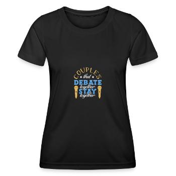 Debating Debate Arguing - Women's Functional T-Shirt - black - Front - AI Model Female 172 light (172cm)