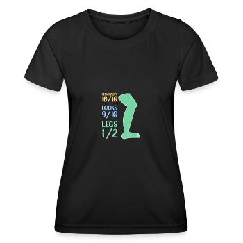 Accès en fauteuil roulant - T-shirt sport Femme - noir - Devant - AI Model Female 172 light (172cm)