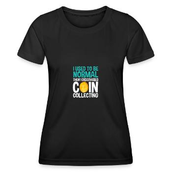 Les collectionneurs de pièces collectent des pièces - T-shirt sport Femme - noir - Devant - AI Model Female 172 light (172cm)