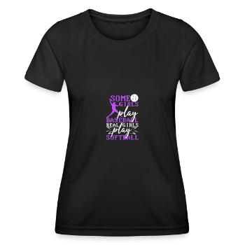 Softball - T-shirt sport Femme - noir - Devant - AI Model Female 172 light (172cm)