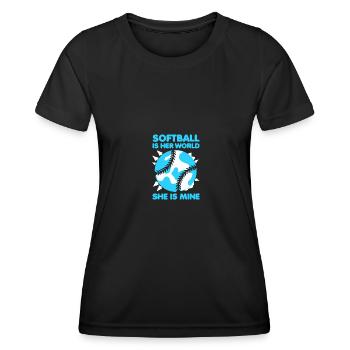Softball - T-shirt sport Femme - noir - Devant - AI Model Female 172 light (172cm)