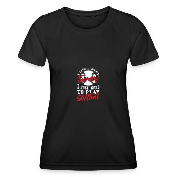 Softball - T-shirt sport Femme - noir - Devant - AI Model Female 172 light (172cm)