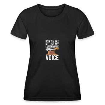 Bûcheron Bûcheron Tronçonneuse - T-shirt sport Femme - noir - Devant - AI Model Female 172 light (172cm)