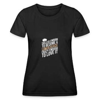 Bûcheron Bûcheron Tronçonneuse - T-shirt sport Femme - noir - Devant - AI Model Female 172 light (172cm)