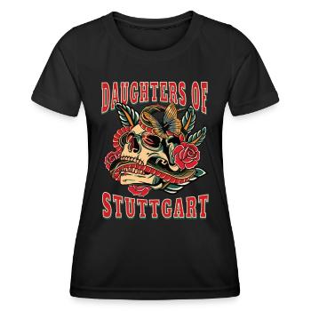 Stuttgart Power-Frau daughters of Stuttgart - Frauen Funktions-T-Shirt - Schwarz - Vorne - AI Model Female 172 light (172cm)