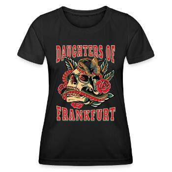 Frankfurt Power-Frau daughters of Frankfurt - Frauen Funktions-T-Shirt - Schwarz - Vorne - AI Model Female 172 light (172cm)