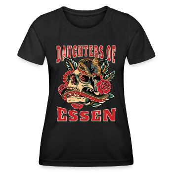 Stadt Essen Power-Frau daughters of Essen - Frauen Funktions-T-Shirt - Schwarz - Vorne - AI Model Female 172 light (172cm)