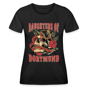 Dortmund Power-Frau daughters of Dortmund - Frauen Funktions-T-Shirt - Schwarz - Vorne - AI Model Female 172 light (172cm)