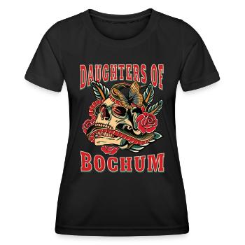 Bochum Power-Frau daughters of Bochum Retro - Frauen Funktions-T-Shirt - Schwarz - Vorne - AI Model Female 172 light (172cm)