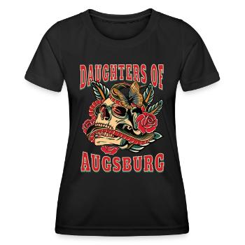 Augsburg Power-Frau daughters of Augsburg Retro - Frauen Funktions-T-Shirt - Schwarz - Vorne - AI Model Female 172 light (172cm)