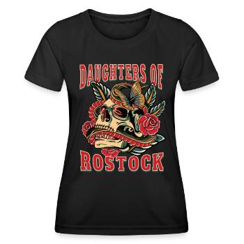 Rostock Power-Frau daughters of Rostock - Frauen Funktions-T-Shirt - Schwarz - Vorne - AI Model Female 172 light (172cm)
