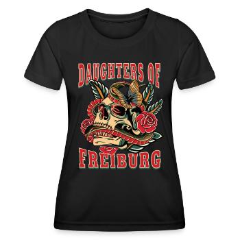 Freiburg Power-Frau daughters of Freiburg Retro - Frauen Funktions-T-Shirt - Schwarz - Vorne - AI Model Female 172 light (172cm)