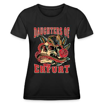 Erfurt Power-Frau daughters of Erfurt Retro - Frauen Funktions-T-Shirt - Schwarz - Vorne - AI Model Female 172 light (172cm)