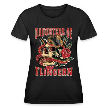 Düsseldorf daughters of Flingern - Frauen Funktions-T-Shirt - Schwarz - Vorne - AI Model Female 172 light (172cm)