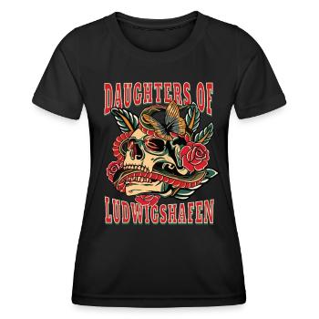 Ludwigshafen Power-Frau daughters of Ludwigshafen - Frauen Funktions-T-Shirt - Schwarz - Vorne - AI Model Female 172 light (172cm)