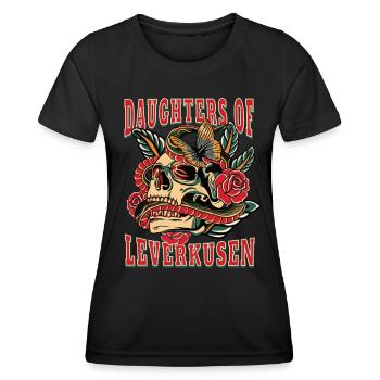 Leverkusen Power-Frau daughters of Leverkusen - Frauen Funktions-T-Shirt - Schwarz - Vorne - AI Model Female 172 light (172cm)