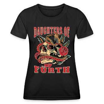 Fürth Power-Frau daughters of Fürth Retro - Frauen Funktions-T-Shirt - Schwarz - Vorne - AI Model Female 172 light (172cm)