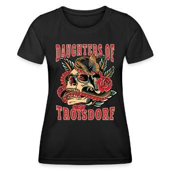 Troisdorf Frau Geschenk daughters of Troisdorf - Frauen Funktions-T-Shirt - Schwarz - Vorne - AI Model Female 172 light (172cm)