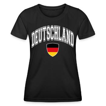 Deutschland Flagge - Frauen Funktions-T-Shirt - Schwarz - Vorne - AI Model Female 172 light (172cm)