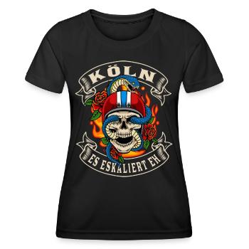 Cologne biker cadeau il escalade de toute façon Cologne motard - T-shirt sport Femme - noir - Devant - AI Model Female 172 light (172cm)