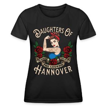 Hannover Frau Geschenk daughters of Hannover - Frauen Funktions-T-Shirt - Schwarz - Vorne - AI Model Female 172 light (172cm)