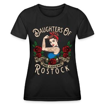 Rostock Frau Geschenk daughters of Rostock Frauen - Frauen Funktions-T-Shirt - Schwarz - Vorne - AI Model Female 172 light (172cm)