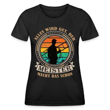 Schornsteinfeger Meister macht das schon - Frauen Funktions-T-Shirt - Schwarz - Vorne - AI Model Female 172 light (172cm)