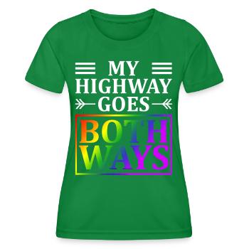 Mon autoroute va dans les deux sens Lgbt - T-shirt sport Femme - vert - Devant - AI Model Female 172 dark (172cm)