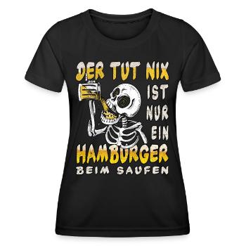 Hamburg der tut nix Saufen Kostüm - Frauen Funktions-T-Shirt - Schwarz - Vorne - AI Model Female 172 light (172cm)