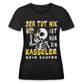 Kassel der tut nix Saufen Kostüm - Frauen Funktions-T-Shirt - Schwarz - Vorne - AI Model Female 172 light (172cm)