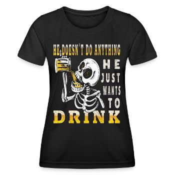 Boire la fête tut nix boire de la bière - T-shirt sport Femme - noir - Devant - AI Model Female 172 light (172cm)