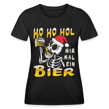 Ho Ho Hol Bier Weihnachtsgeschenk - Frauen Funktions-T-Shirt - Schwarz - Vorne - AI Model Female 172 light (172cm)