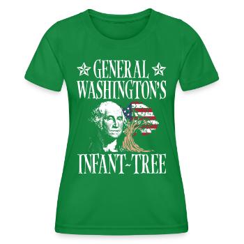 General Washingtons Säuglingsbaum 4. Juli - Frauen Funktions-T-Shirt - Kelly Green - Vorne - AI Model Female 172 dark (172cm)