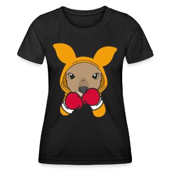 Kangourou Boxeur Martial Athlète Sparring Sport Boxe - T-shirt sport Femme - noir - Devant - AI Model Female 172 light (172cm)