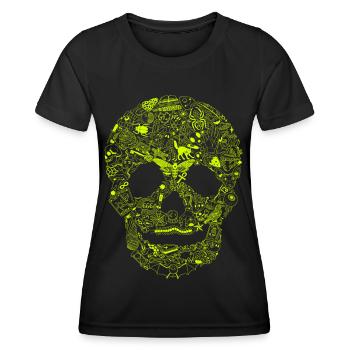 Gothic Skull Goth Style Dark Heavy Metal WGT - Women's Functional T-Shirt - black - Front - AI Model Female 172 light (172cm)