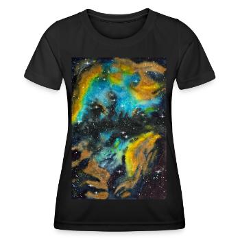 Galaxy Nebula NGC 5189 Galaxie Nebel Nerd Astro - Women's Functional T-Shirt - black - Front - AI Model Female 172 light (172cm)