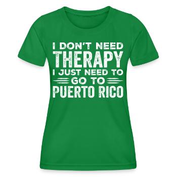 I Don't Need Therapy I Just Need Go To Puerto Rico - T-shirt sport Femme - vert - Devant - AI Model Female 172 dark (172cm)