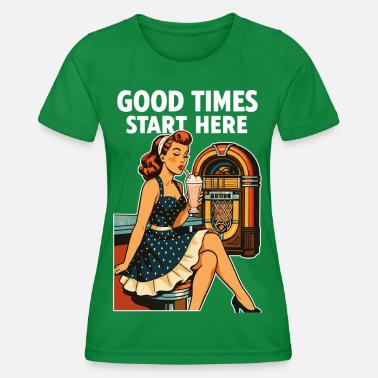 Rockabilly Diner Diner, Jukebox Retrò Maglietta sportiva per donna