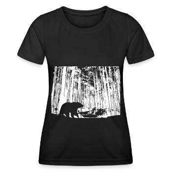 Arbres - Ours - (2) - T-shirt sport Femme - noir - Devant - AI Model Female 172 light (172cm)