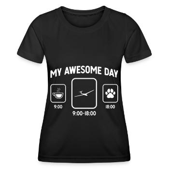 Ma belle journée - Patte de chien - Planeur - - T-shirt sport Femme - noir - Devant - AI Model Female 172 light (172cm)