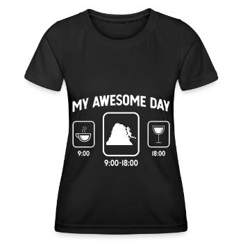 My great day - Wine - Women's climbing - - Women's Functional T-Shirt - black - Front - AI Model Female 172 light (172cm)