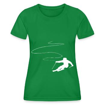 Ligne courbe - Ski - (3) - T-shirt sport Femme - vert - Devant - AI Model Female 172 dark (172cm)