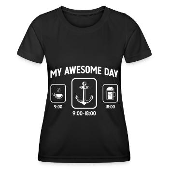 Mein toller Tag - Bier - Anker - - Frauen Funktions-T-Shirt - Schwarz - Vorne - AI Model Female 172 light (172cm)